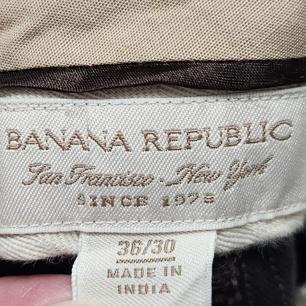 Banana Republic Pants Mens 36x30 Brown Pinstripe Chino Classic Actual 36x26